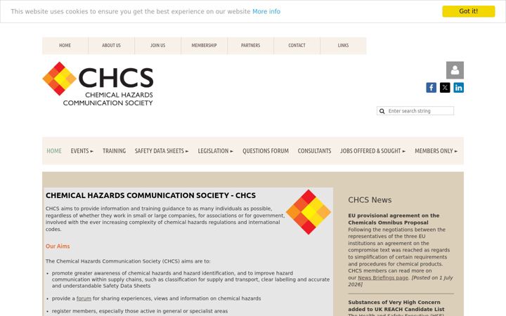 Screenshot ta' chcs.org.uk