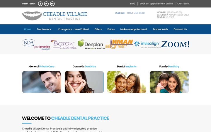 Screenshot ta' cheadledentalpractice.co.uk