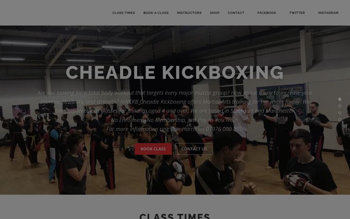 Screenshot ta' cheadlekickboxing.co.uk