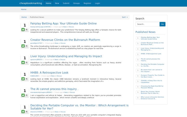 Screenshot of cheapbookmarking.com