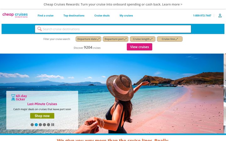 Screenshot of cheapcruises.com