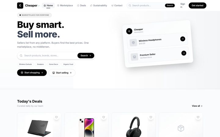 Screenshot of cheaper.com