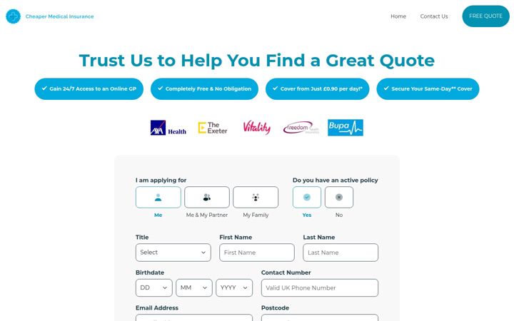 Screenshot of cheapermedicalinsurance.com