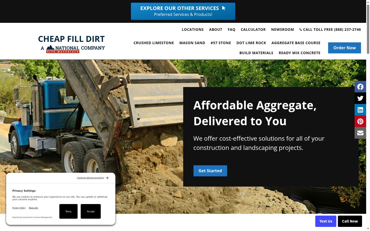 Screenshot of the consent banner shown before any interaction