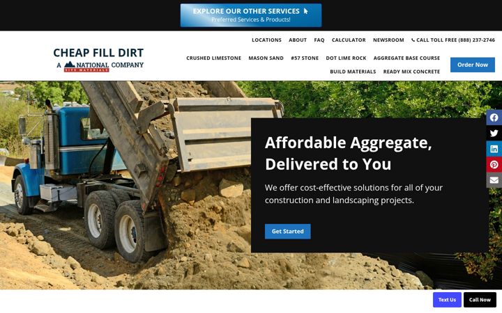 Screenshot of cheapfilldirt.com