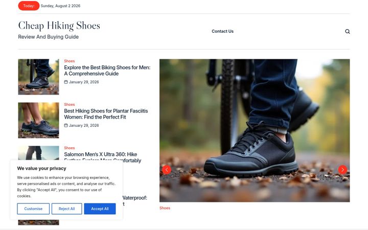 Screenshot of cheaphikingshoes.com