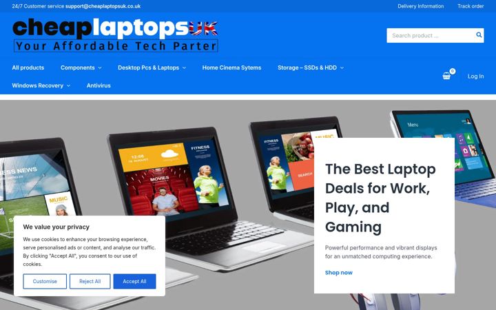 Screenshot von cheaplaptopsuk.co.uk