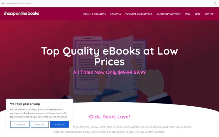 Screenshot of cheaponlinebooks.com