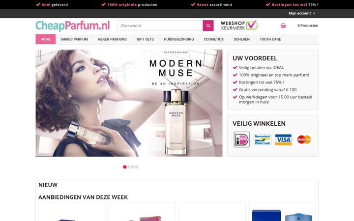 Captura de ecrã de cheapparfum.nl