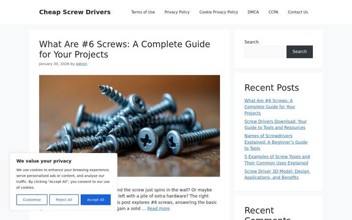 Screenshot of cheapscrewdrivers.com