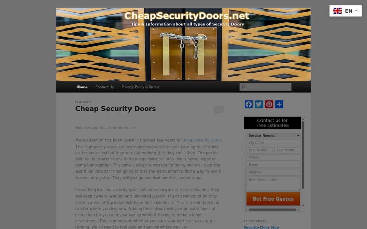 Screenshot di cheapsecuritydoors.net
