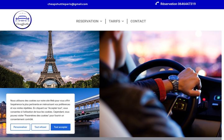 Captură de ecran a cheapshuttle.fr
