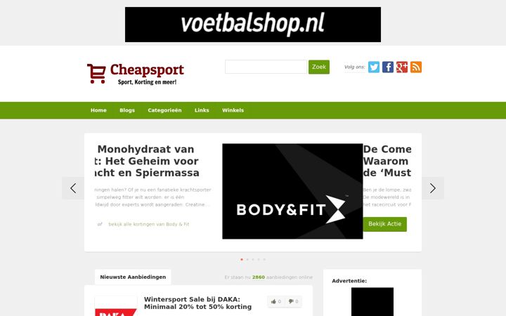 Captura de ecrã de cheapsport.nl