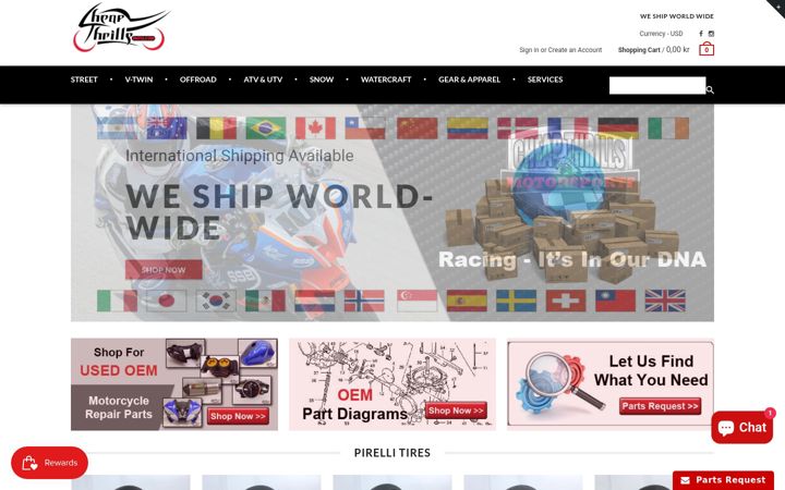 Screenshot of cheapthrillsmoto.com
