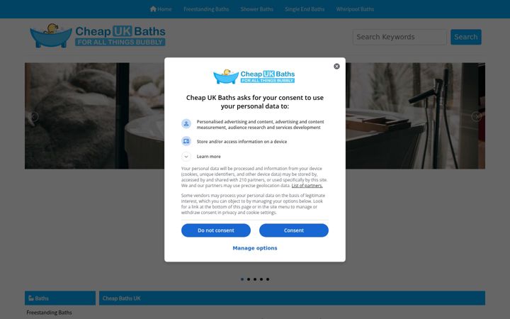 Screenshot von cheapukbaths.co.uk