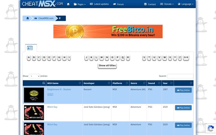 Screenshot of cheatmsx.com