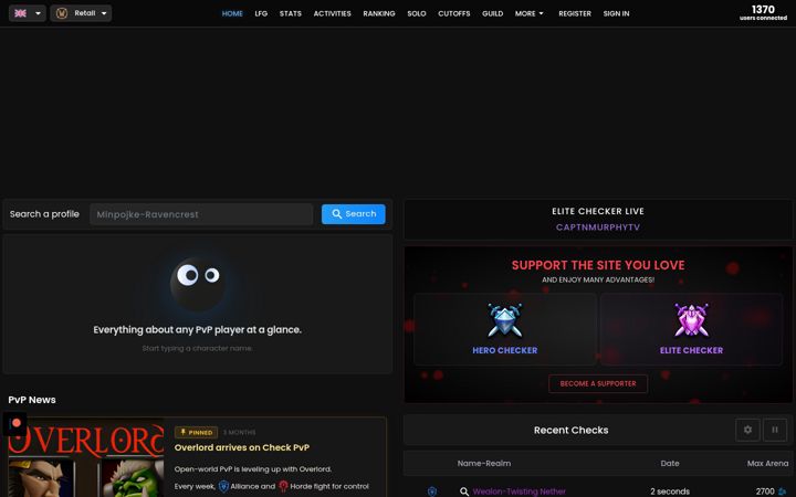 Skjermbilde av check-pvp.fr