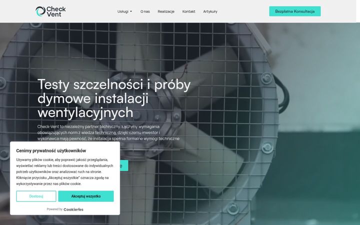 Snímek obrazovky check-vent.pl
