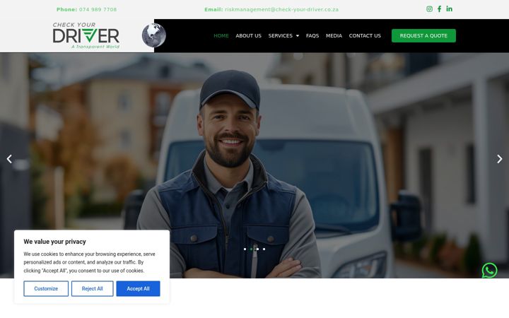 Captura de ecrã de check-your-driver.co.za