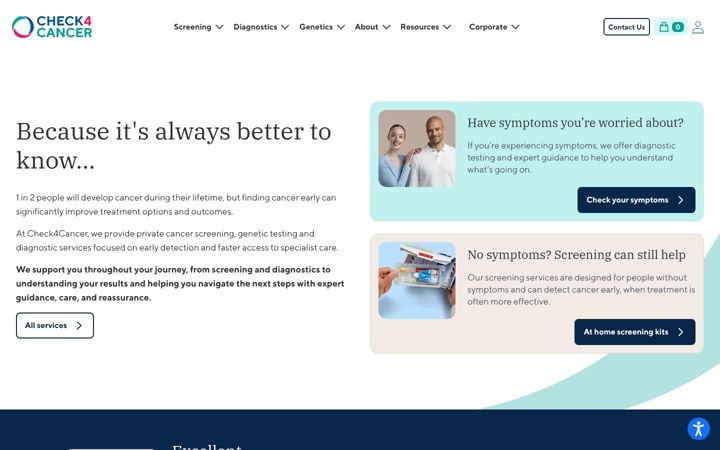 Screenshot of check4cancer.com