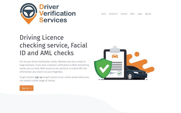 Screenshot von checkadriver.co.uk