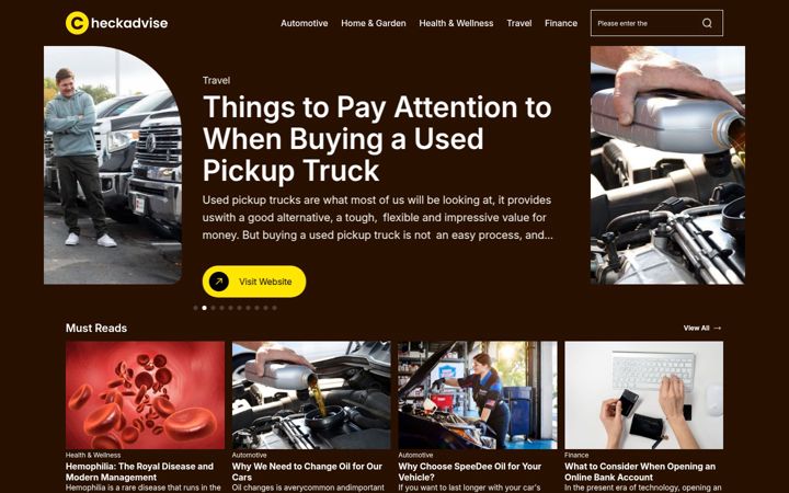 Screenshot of checkadvise.com