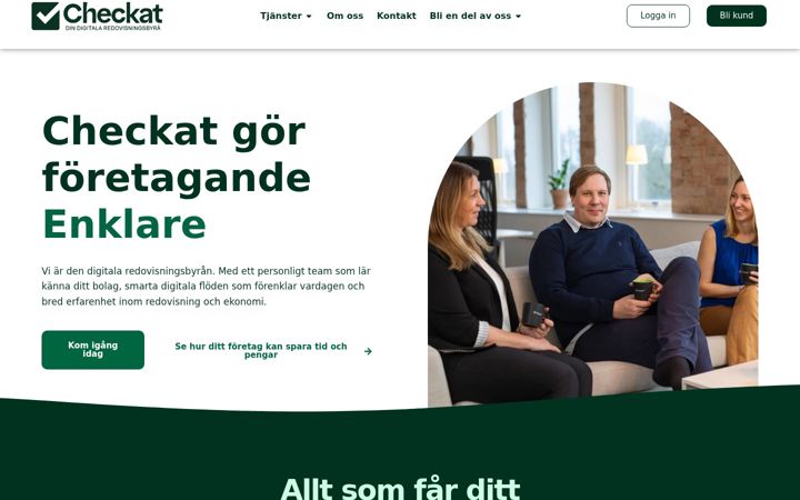 Screenshot of checkat.se