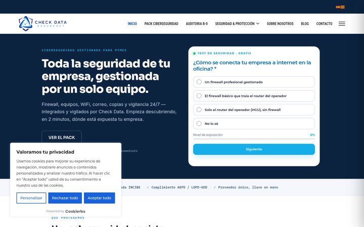 Skjámynd af checkdata.io