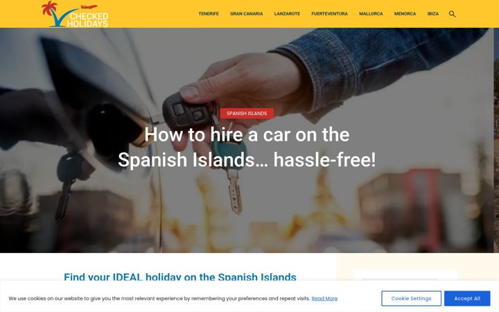 Screenshot of checkedholidays.com
