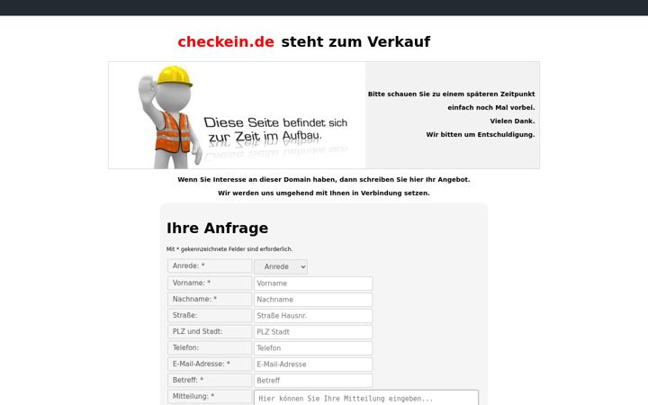 Screenshot di checkein.de