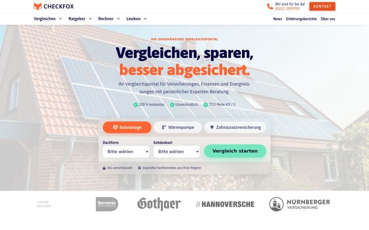 Screenshot of checkfox.de