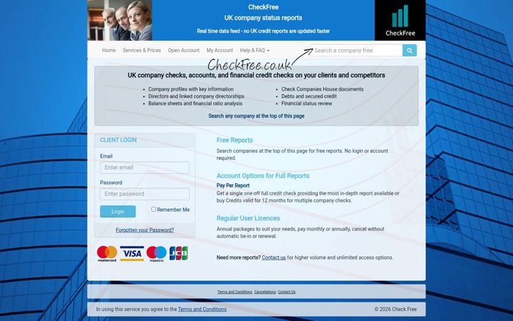Screenshot of checkfree.co.uk