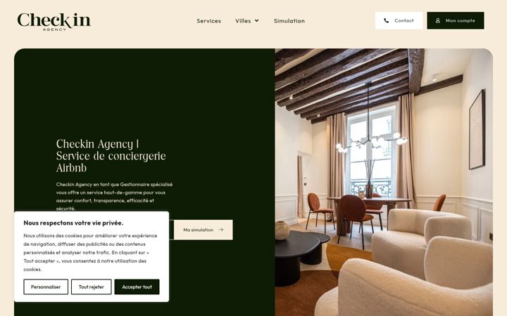 Screenshot of checkinagency.com
