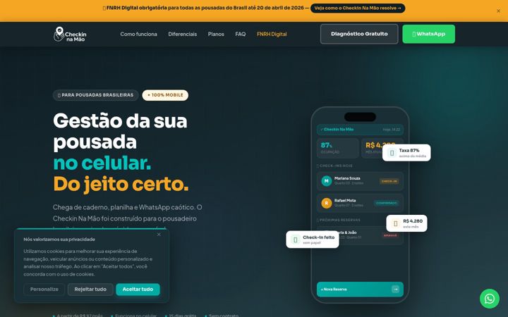 Captura de pantalla de checkinnamao.com.br