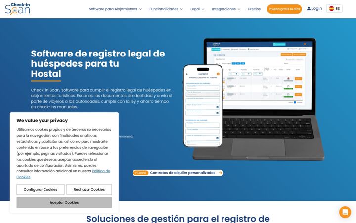 Screenshot of checkinscan.com