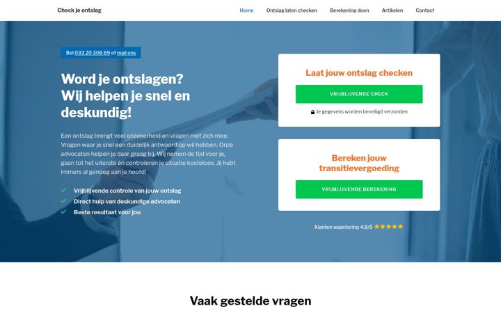 Ekrano kopija checkjeontslag.nl