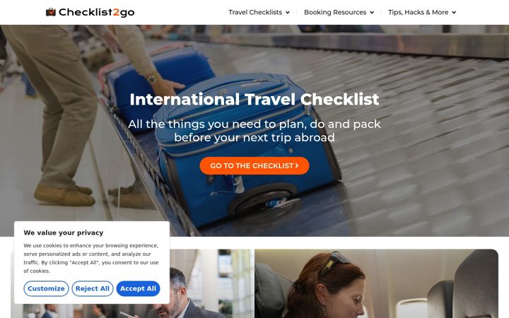 Screenshot of checklist2go.com