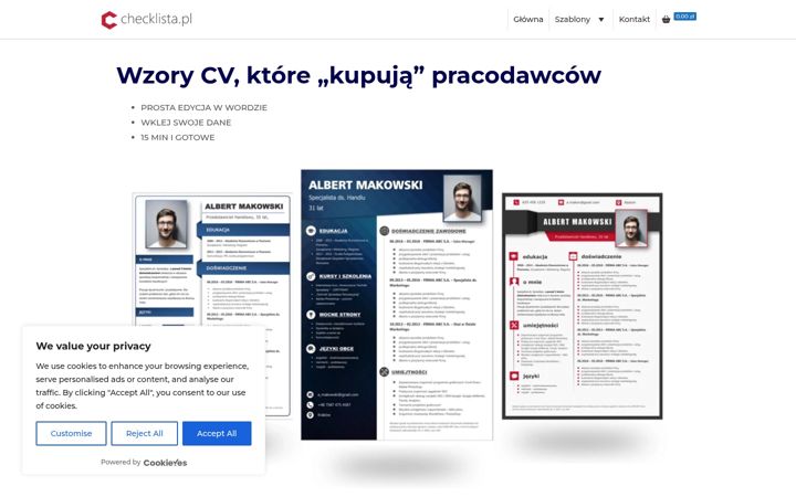 Snímek obrazovky checklista.pl