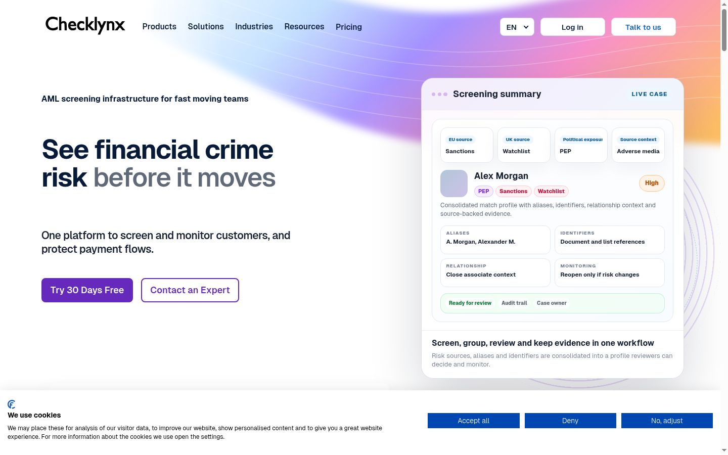 Screenshot of the consent banner shown before any interaction