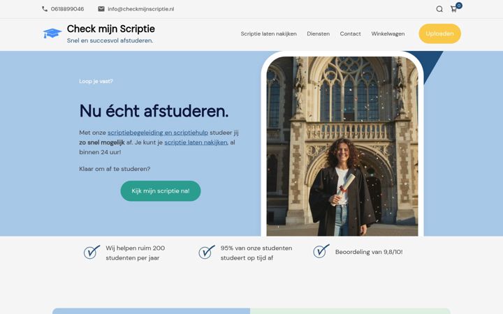 Ekrano kopija checkmijnscriptie.nl