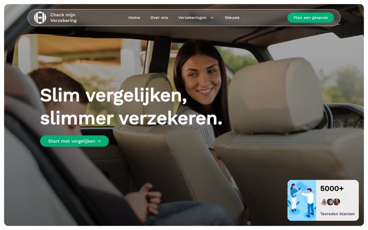 Ekrano kopija checkmijnverzekering.nl