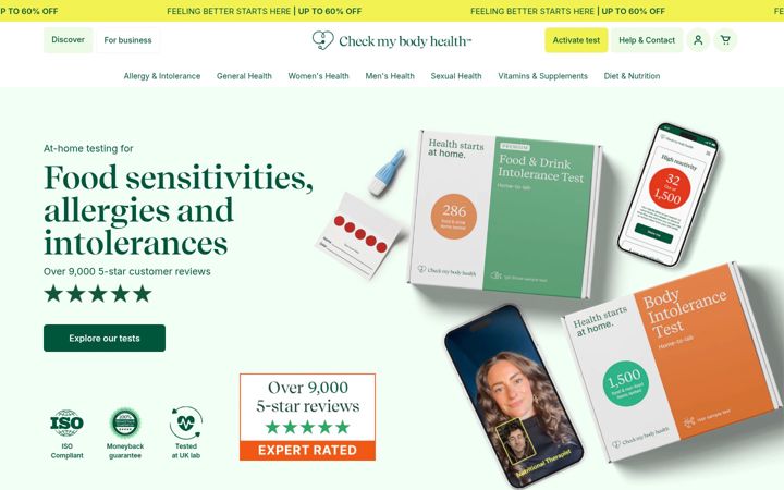 Screenshot of checkmybodyhealth.com
