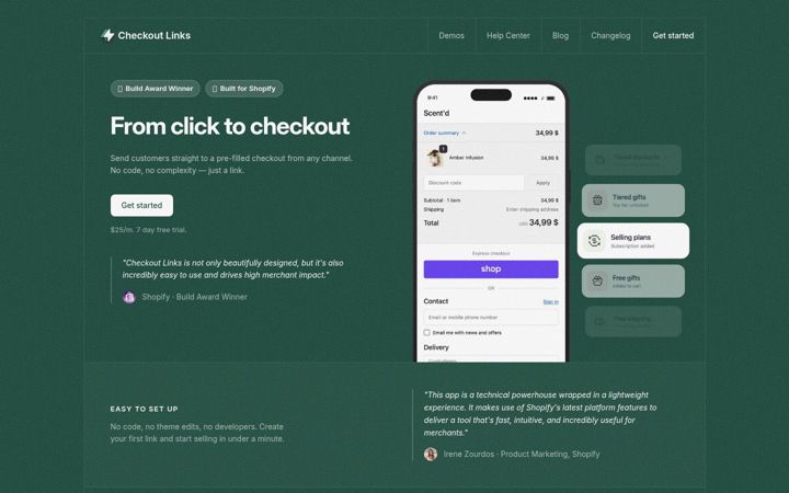 Screenshot of checkoutlinks.com