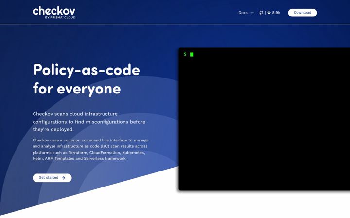 Skjámynd af checkov.io