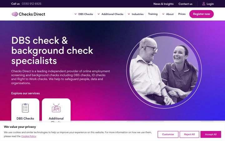Screenshot von checksdirect.co.uk