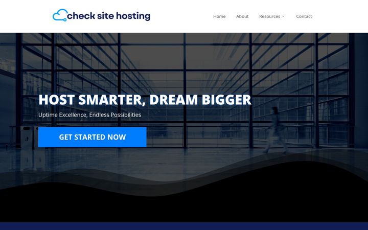 Screenshot of checksitehosting.com