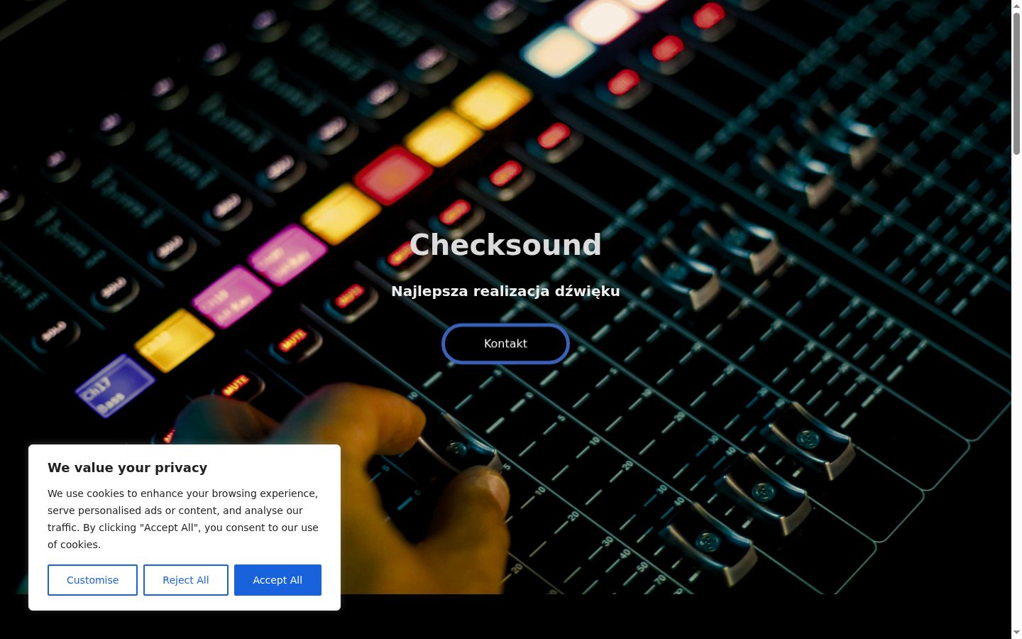 Screenshot del banner di consenso mostrato prima di qualsiasi interazione