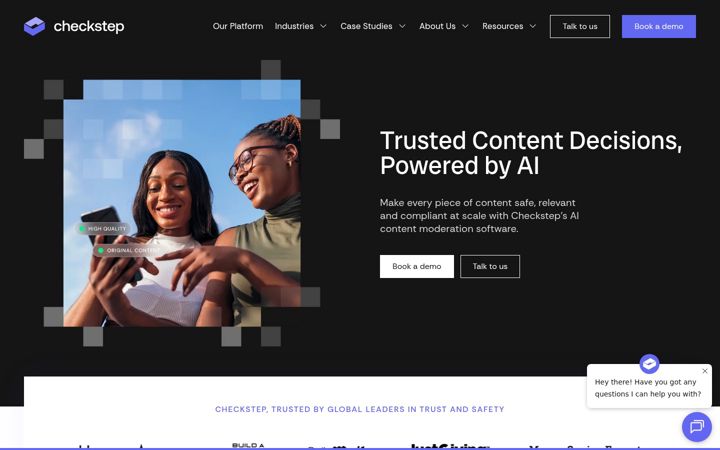 Screenshot of checkstep.com