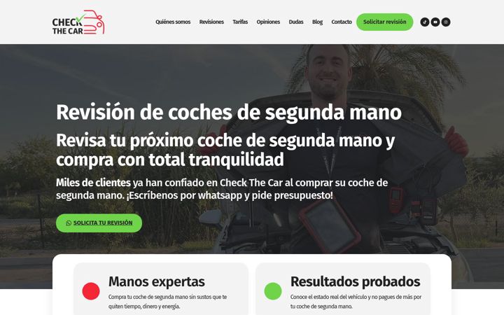 Snímek obrazovky checkthecar.es