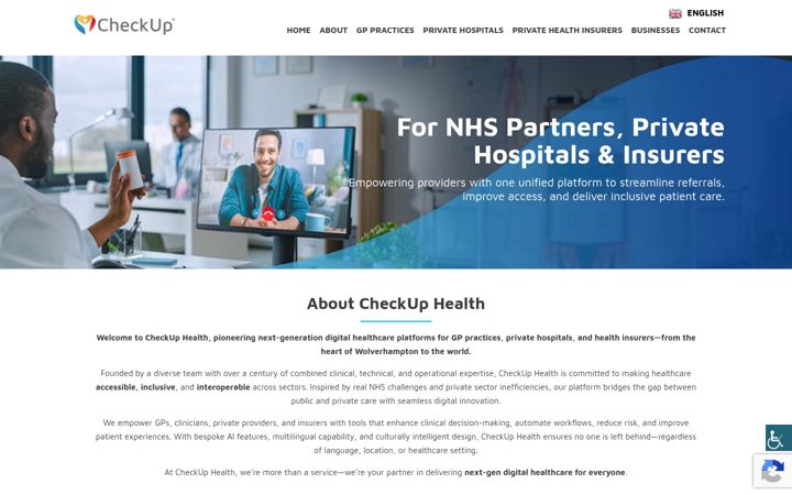 Screenshot von checkuphealth.co.uk